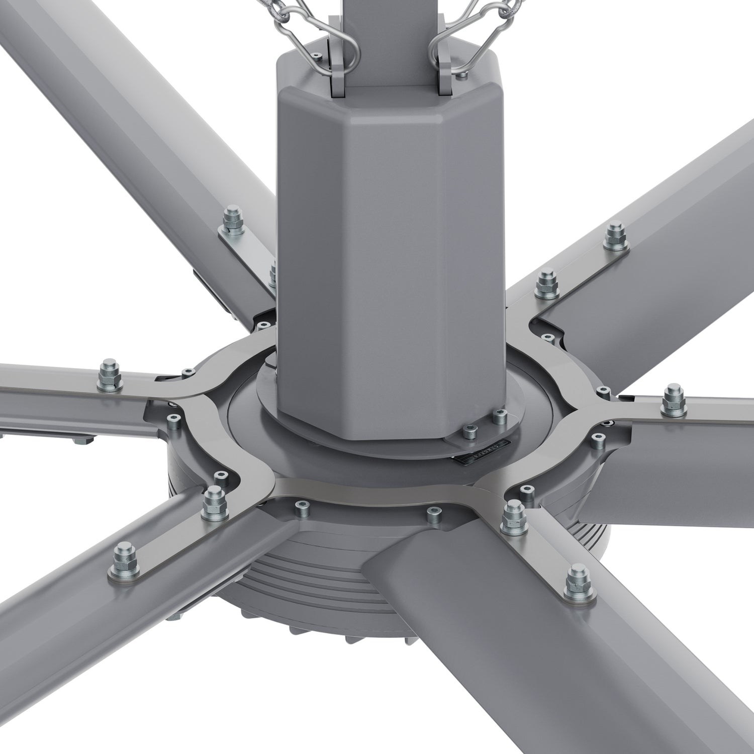 Detailed view of the bottom part of 22ft industrial fan&