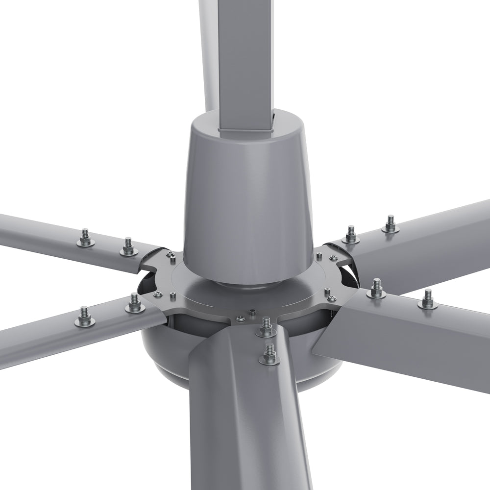 Close-up view of the 12ft industrial fan&