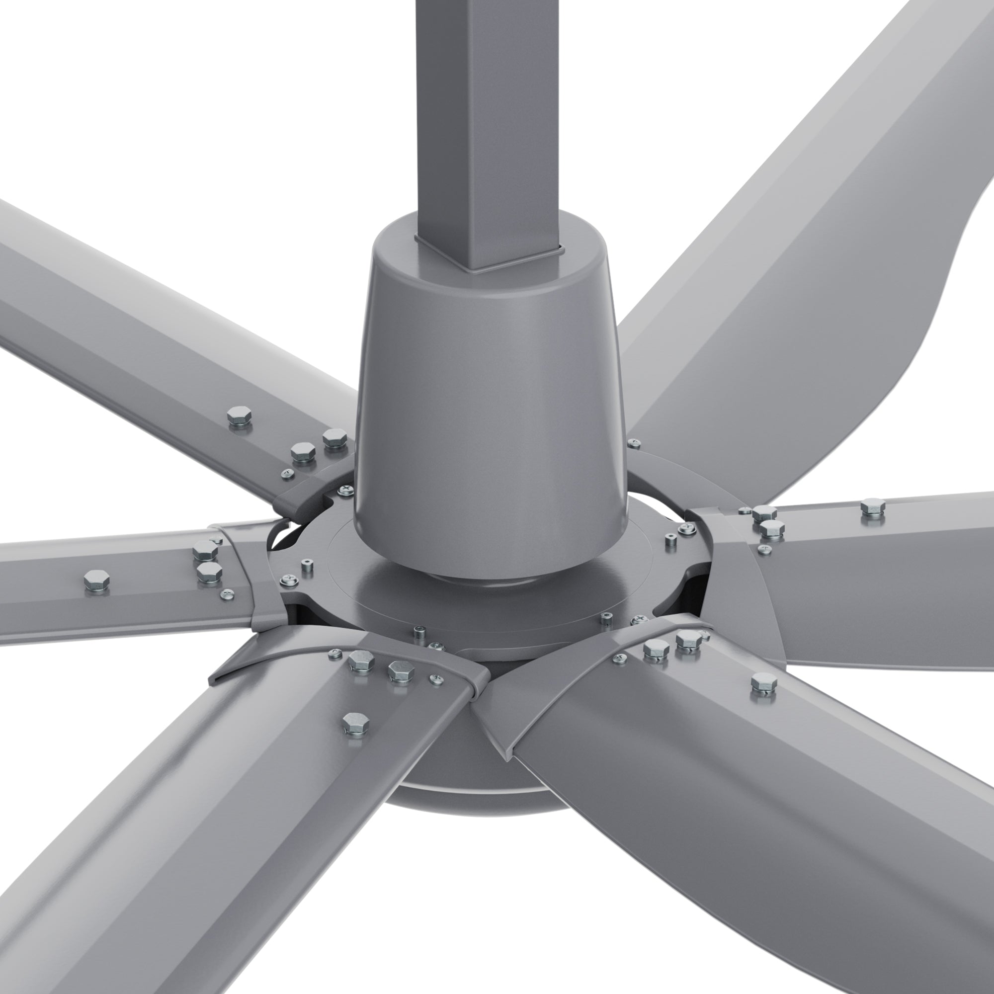 Close-up view of the 8ft industrial fan&