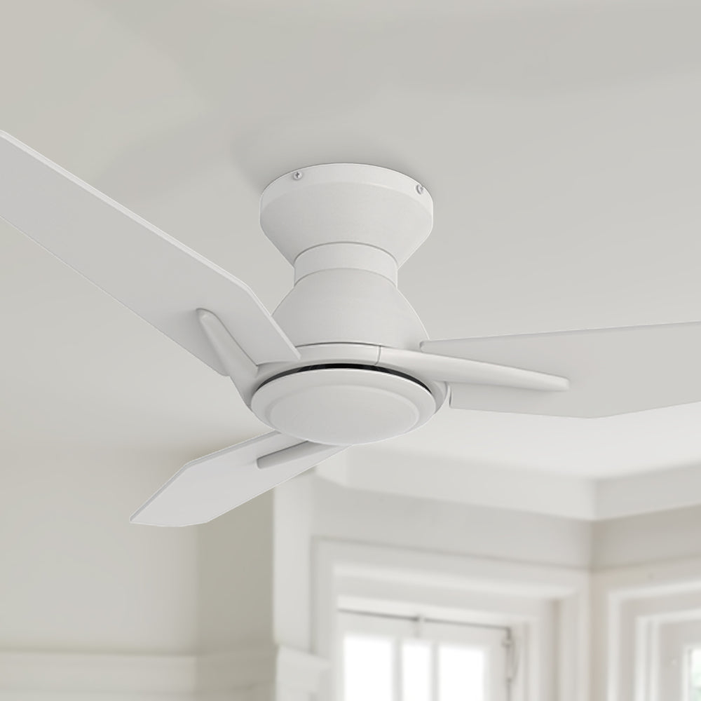 Carro smafan low-profile ceiling fans without lights 44 inch, white finish 