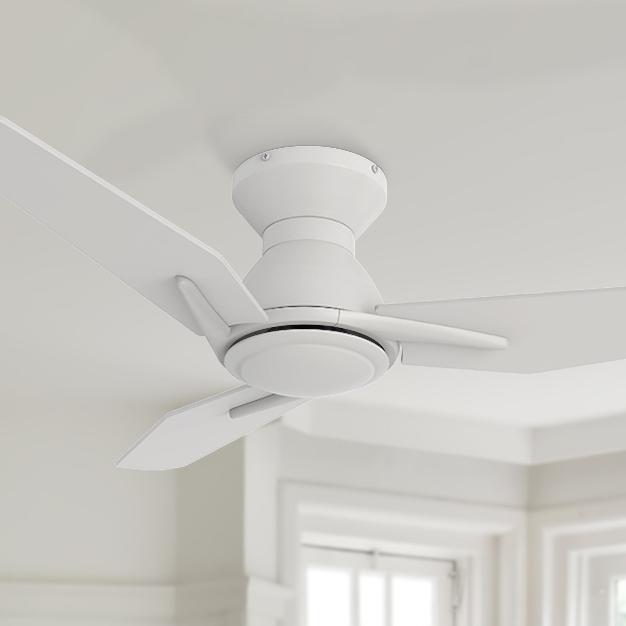 Carro smafan low-profile ceiling fans without lights 44 inch, white finish 