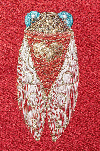 A piece of embroidery art about cicadas.