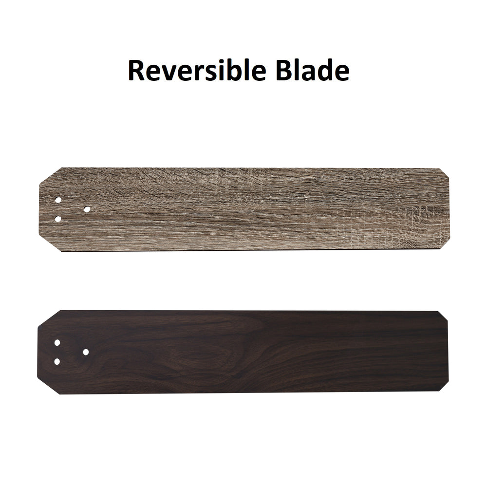 52 inch ceiling fan with 5 dual-design wood grain blades. 