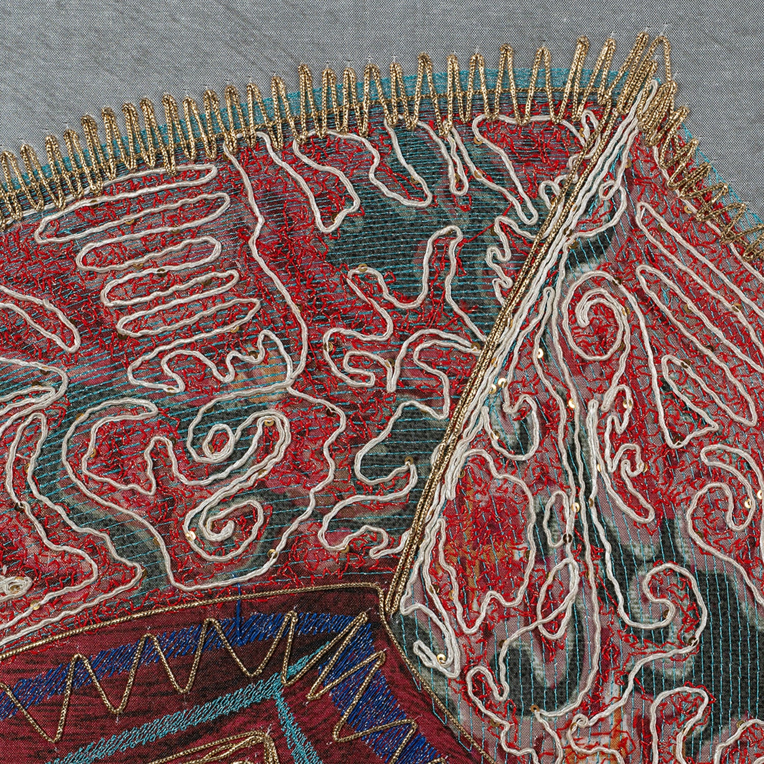 The details of Horsetail-based embroidery by hand.