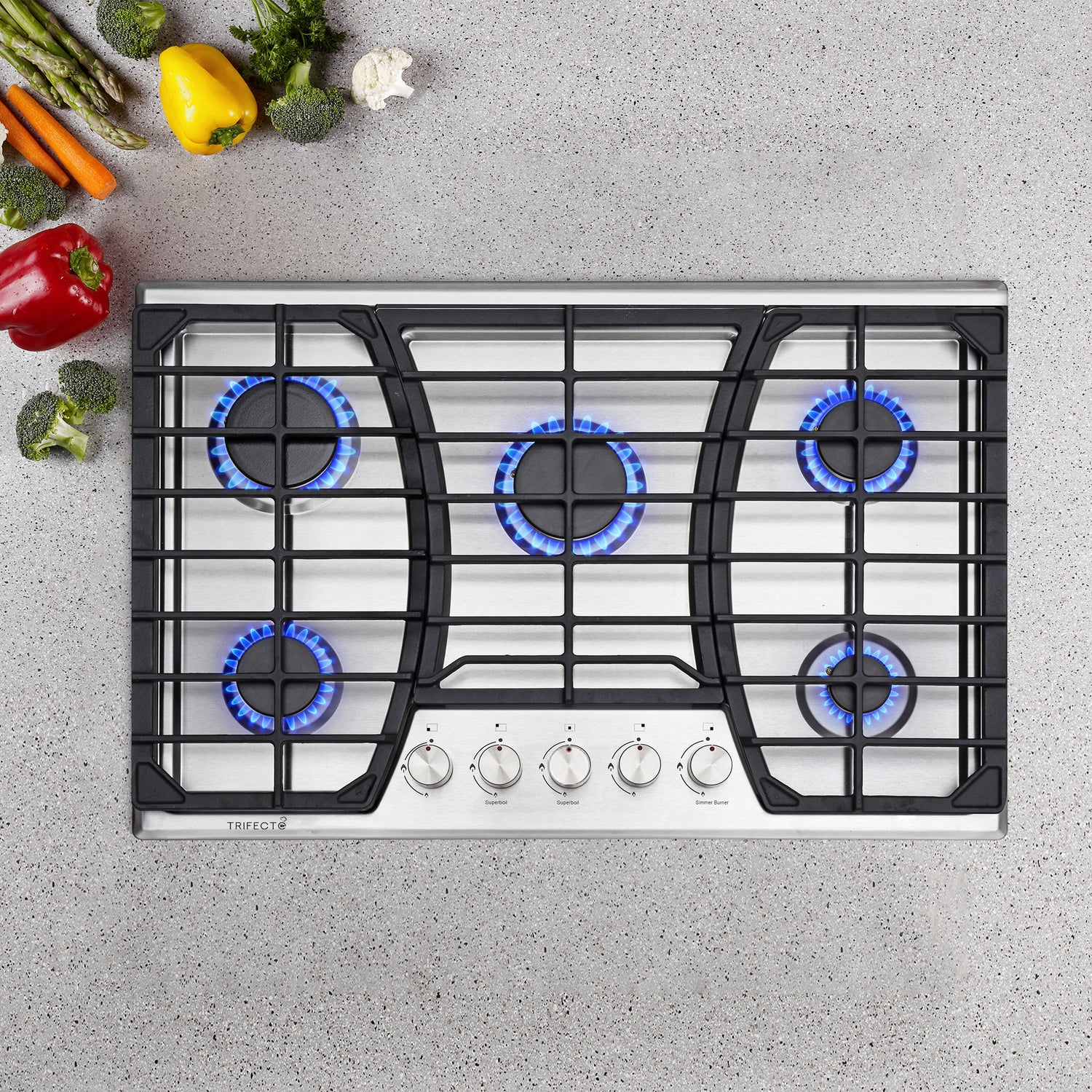 Gustoso 30 inch Gas Cooktops with 5 Burner