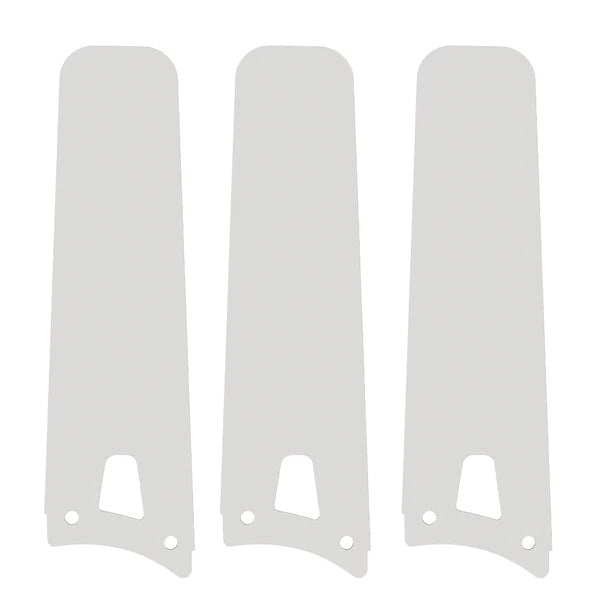 Set of three replacement ceiling fan blades in pure white color, compatible with the Innovator 52- and 56-inch smart 3-blade ceiling fan model. Each blade has a rounded tip and precision mounting holes for secure installation.