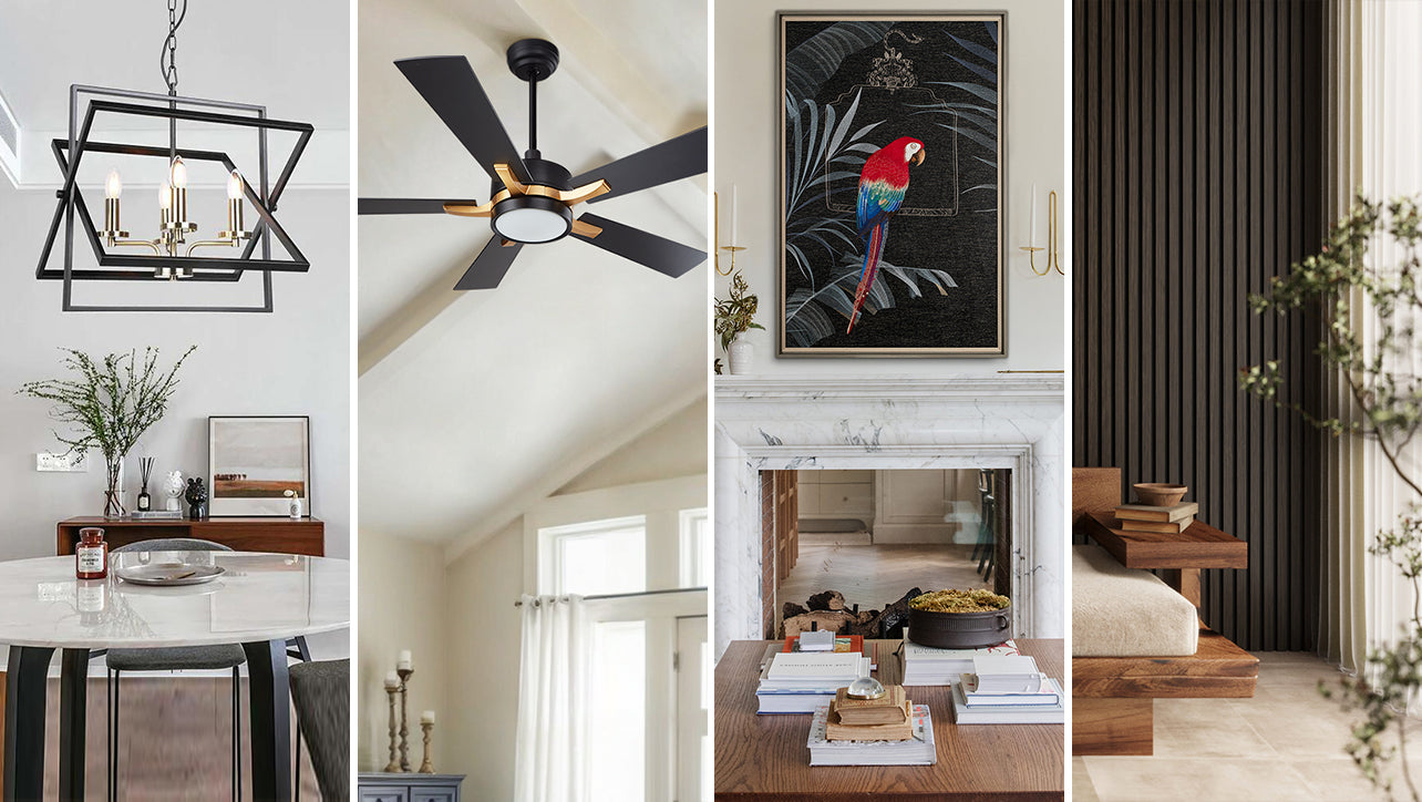Interior Remodeling Sale banner-ceiling fans, lightings, artworks, wall panels up to 75% off
