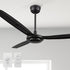 Kade 56-inch DC motor ceiling fan in black, featuring remote and wall switch control, perfect for a quiet, energy-efficient performance in living rooms. 