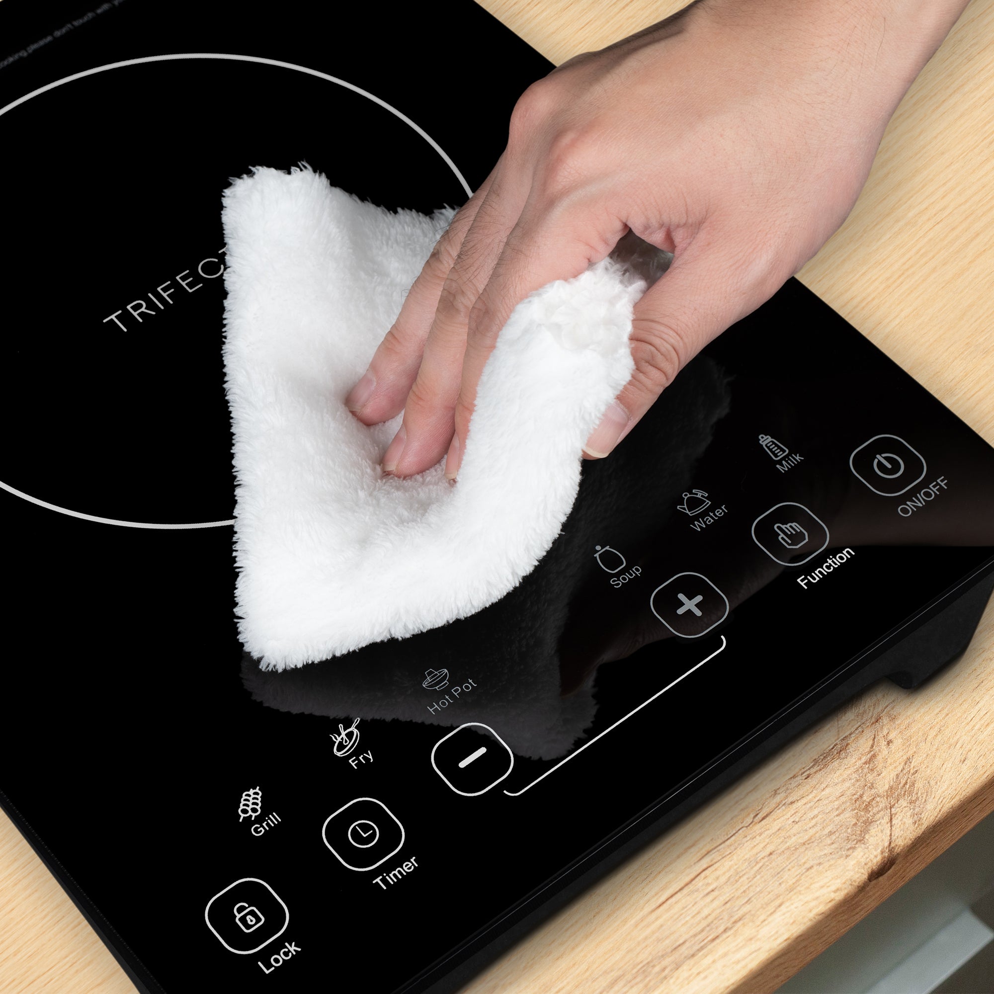 11inch portable induction cooktop hob boasts a sleek black glass-ceramic surface
