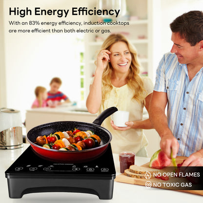 With an 83% energy efficiency, induction cooktops are more efficient than both electric or gas.
