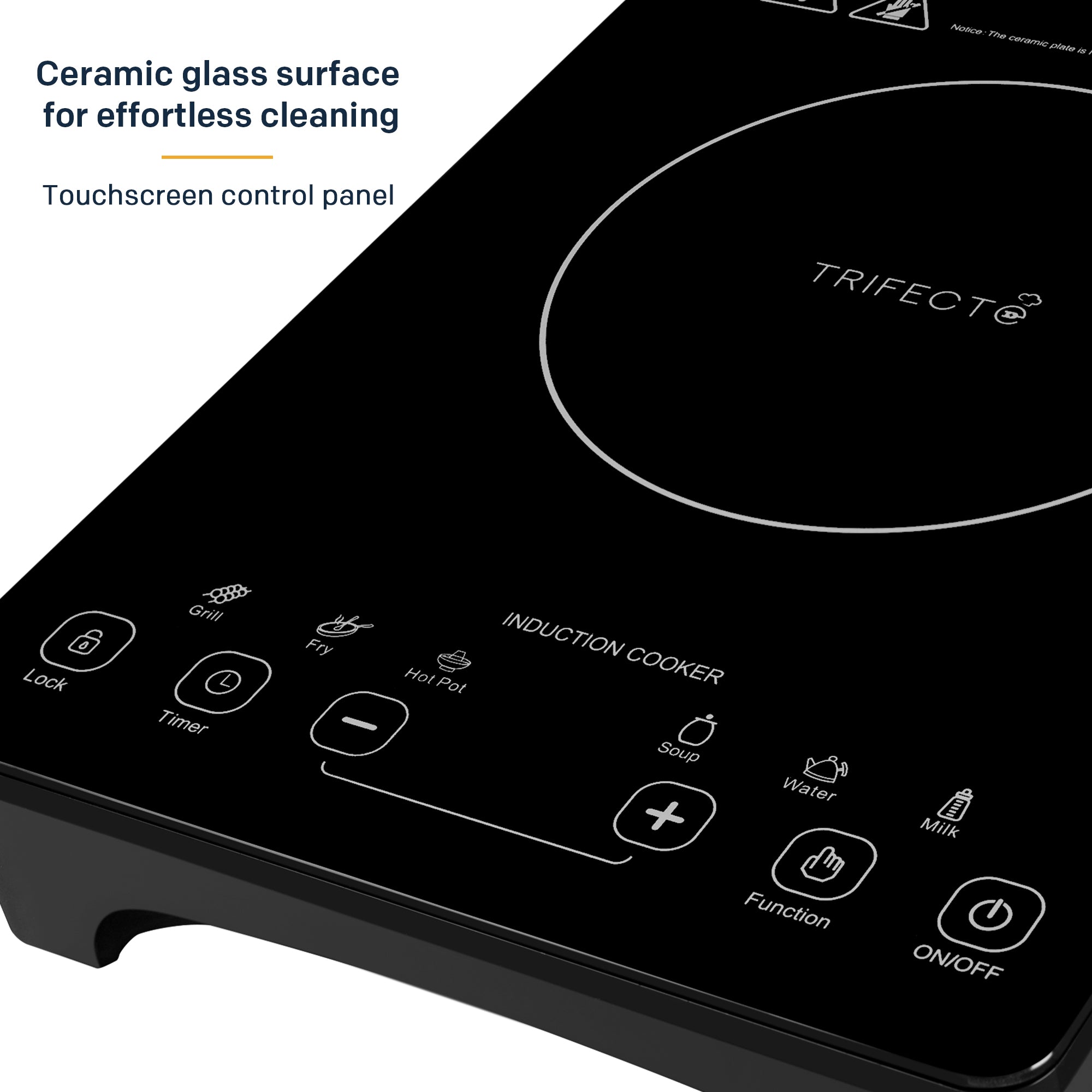11inch best portable induction cooktop&#39;s surface is made of ceramic glass 
