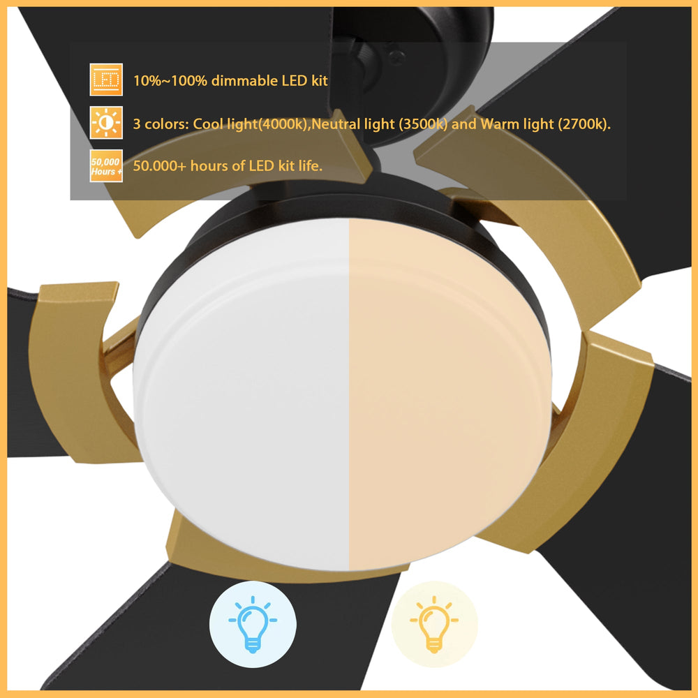 Includes integrated LED light kit with warm light and cool light, it offers lower energy consumption and a longer life span 