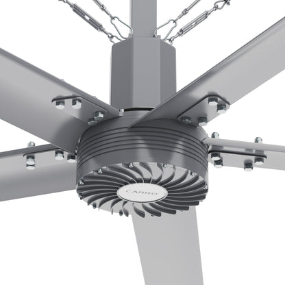 Close-up view of industrial HVLS fan&