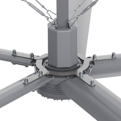 Close-up view of the 14ft industrial fan&