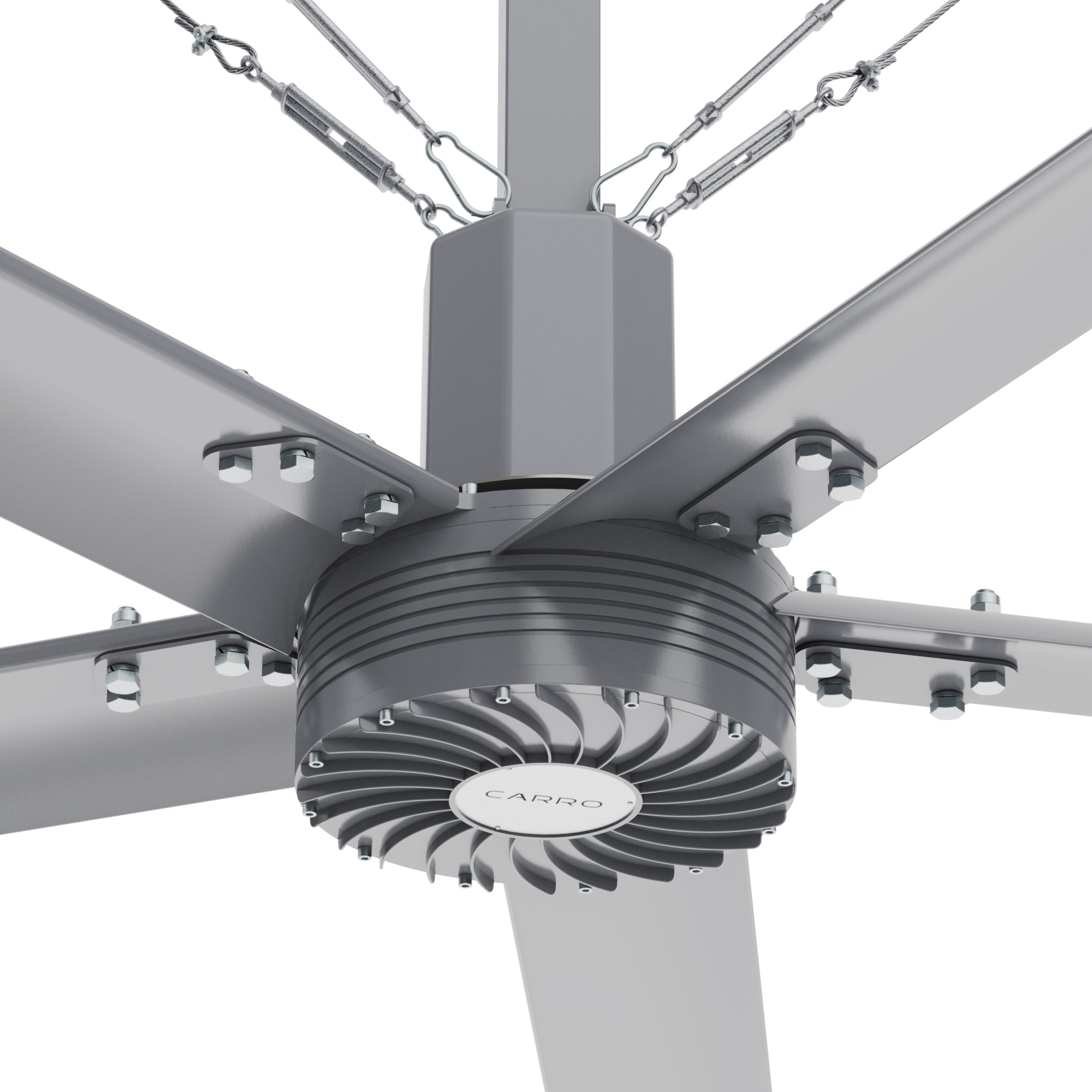 Close-up view of industrial HVLS fan&