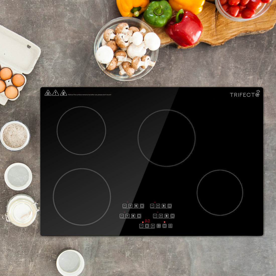 there are 4 elements on 30 inch induction cooktop 