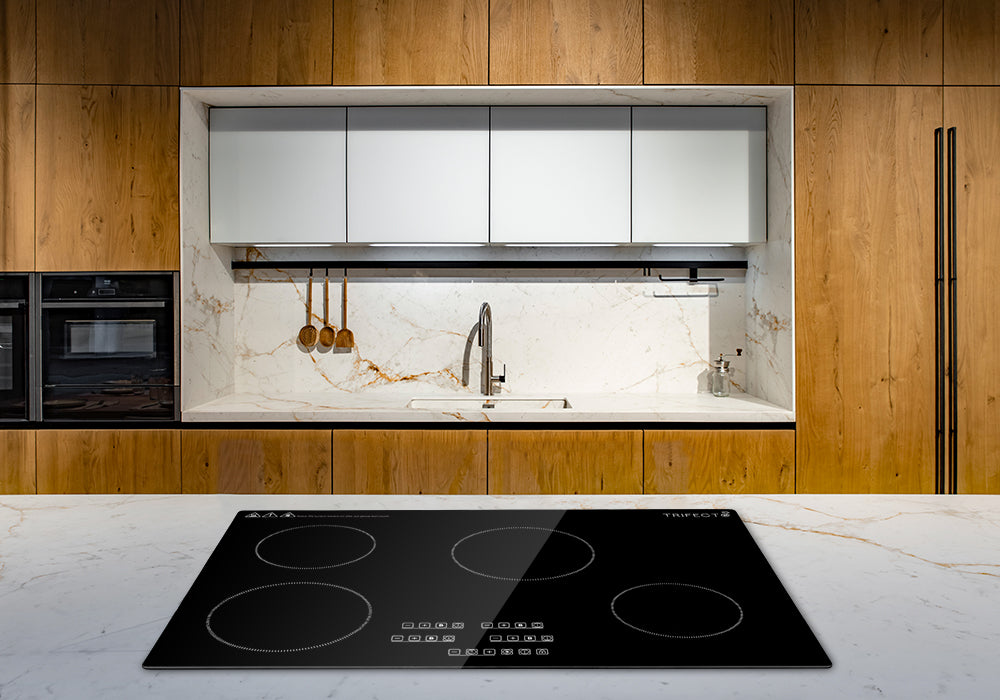 30-inch induction cooktop has 6900W high power output, LED display, kid lock, 99min timer function. Suitable for modern kitchen.