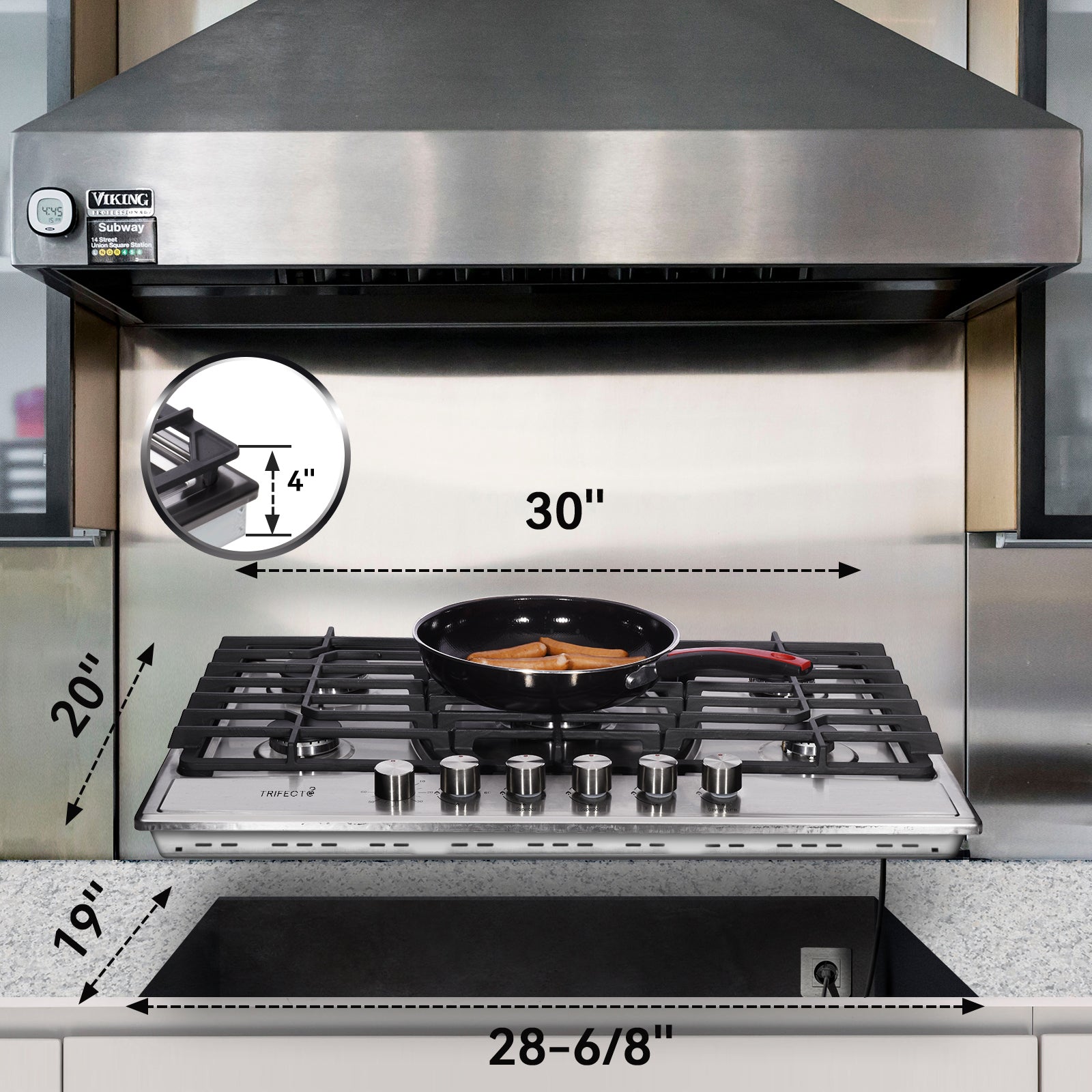 Sabroso 30&quot; Gas Downdraft Cooktops with 5 Burner