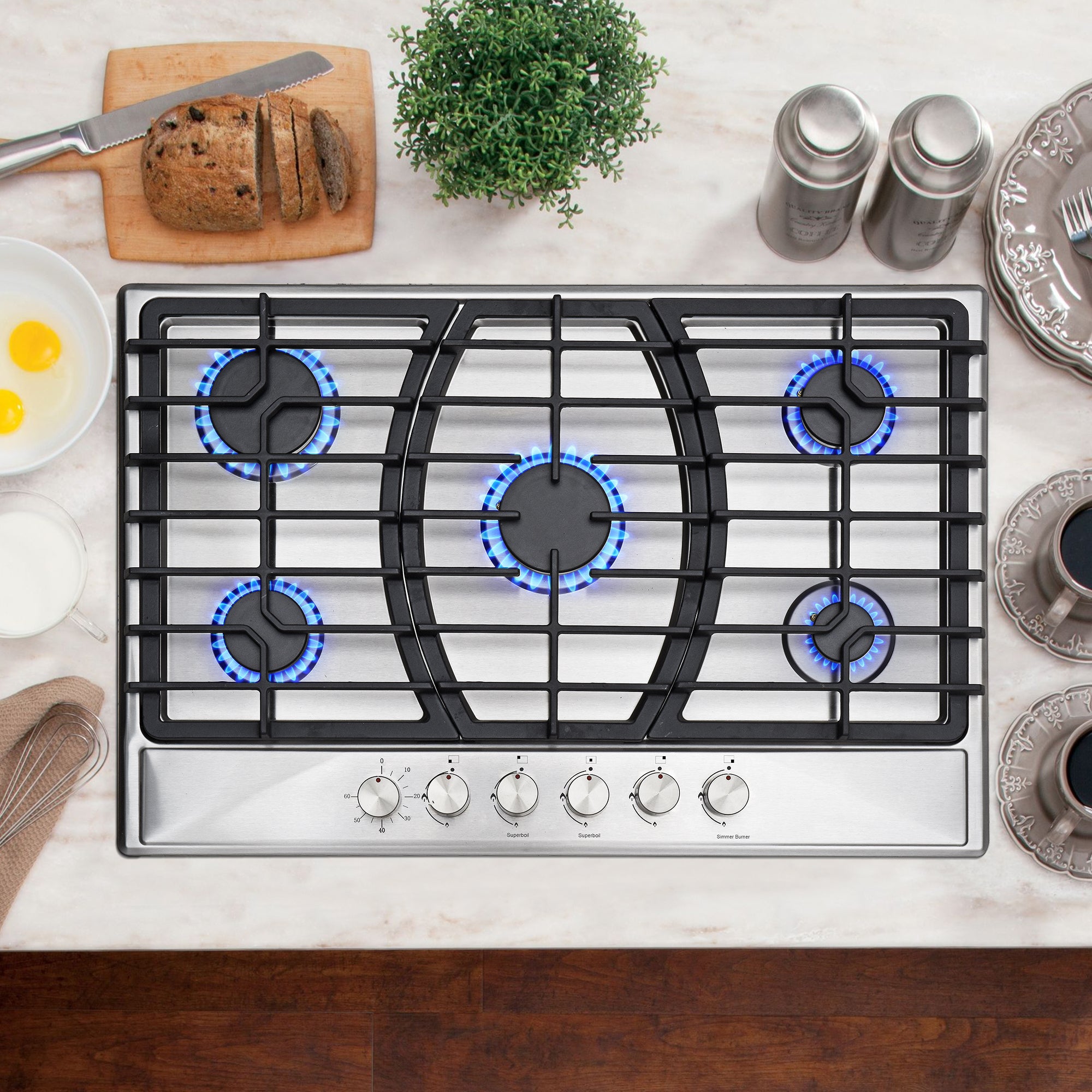 Sabroso 30&quot; Gas Downdraft Cooktops with 5 Burner