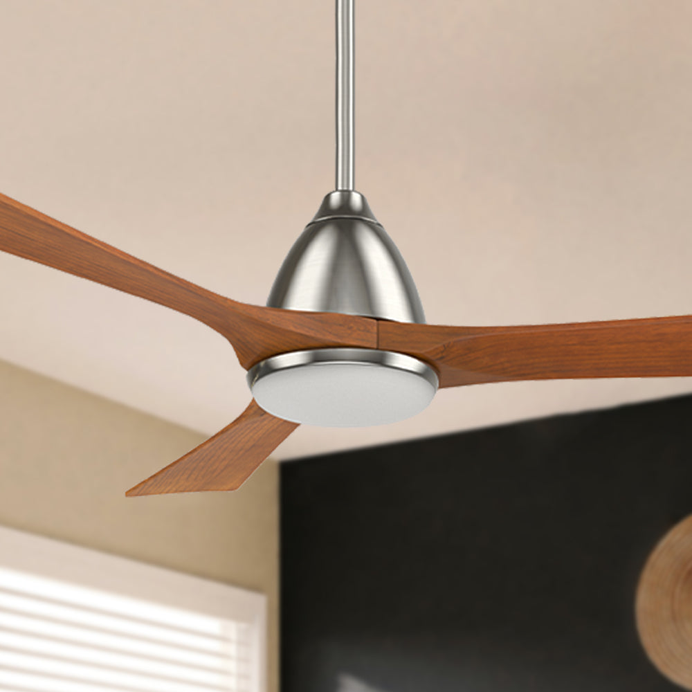 This Cadiz 52'' smart ceiling fan keeps your space cool, bright, and stylish. It is a soft modern masterpiece perfect for your large indoor living spaces. This Wifi smart ceiling fan is a simplicity designing with Silver finish, use elegant Solid Wood blades and has an integrated 4000K LED cool light. The fan features Remote control, Wi-Fi apps, Siri Shortcut and Voice control technology (compatible with Amazon Alexa and Google Home Assistant ) to set fan preferences. #color_silver