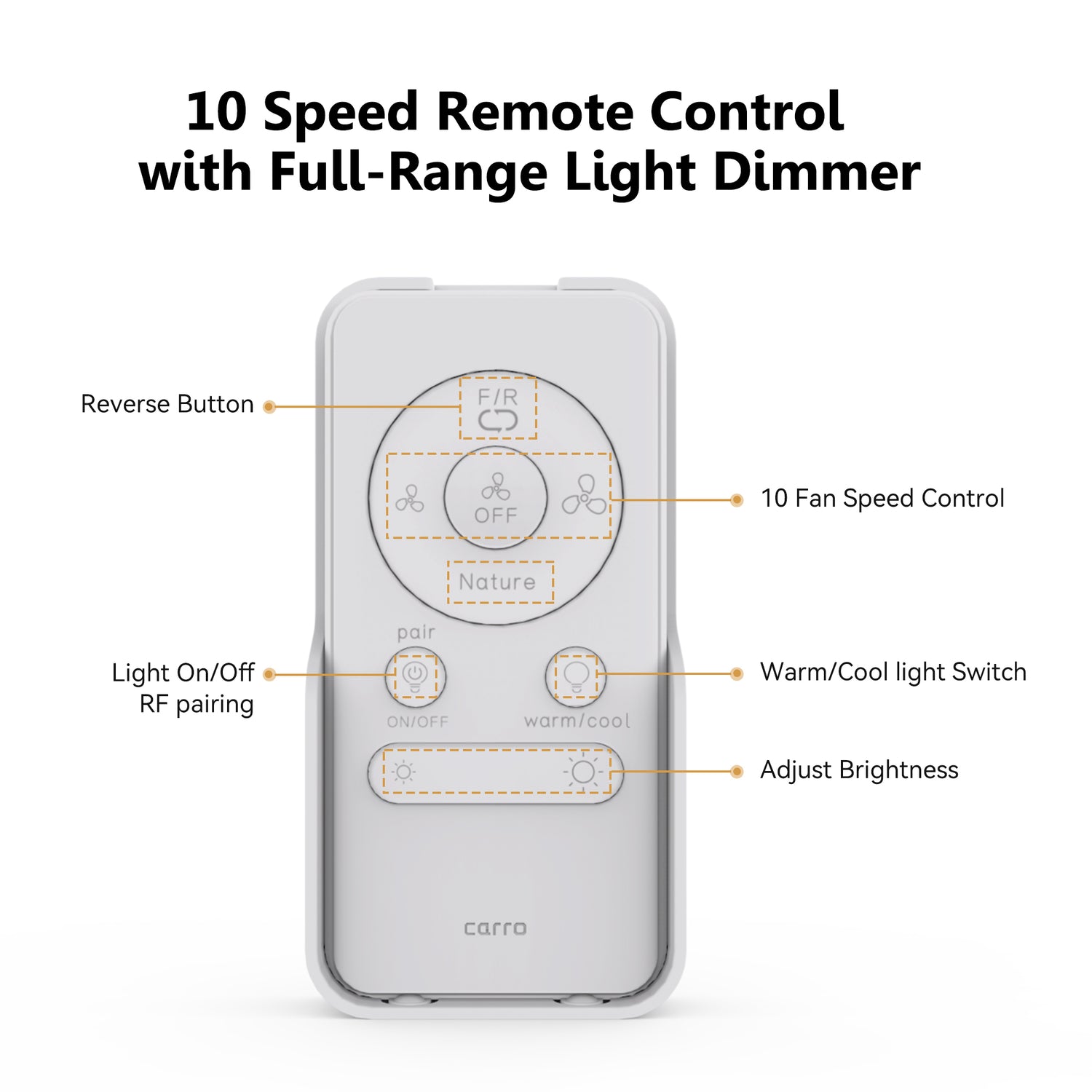 Smafan Carro 10-speed remote control full range light.