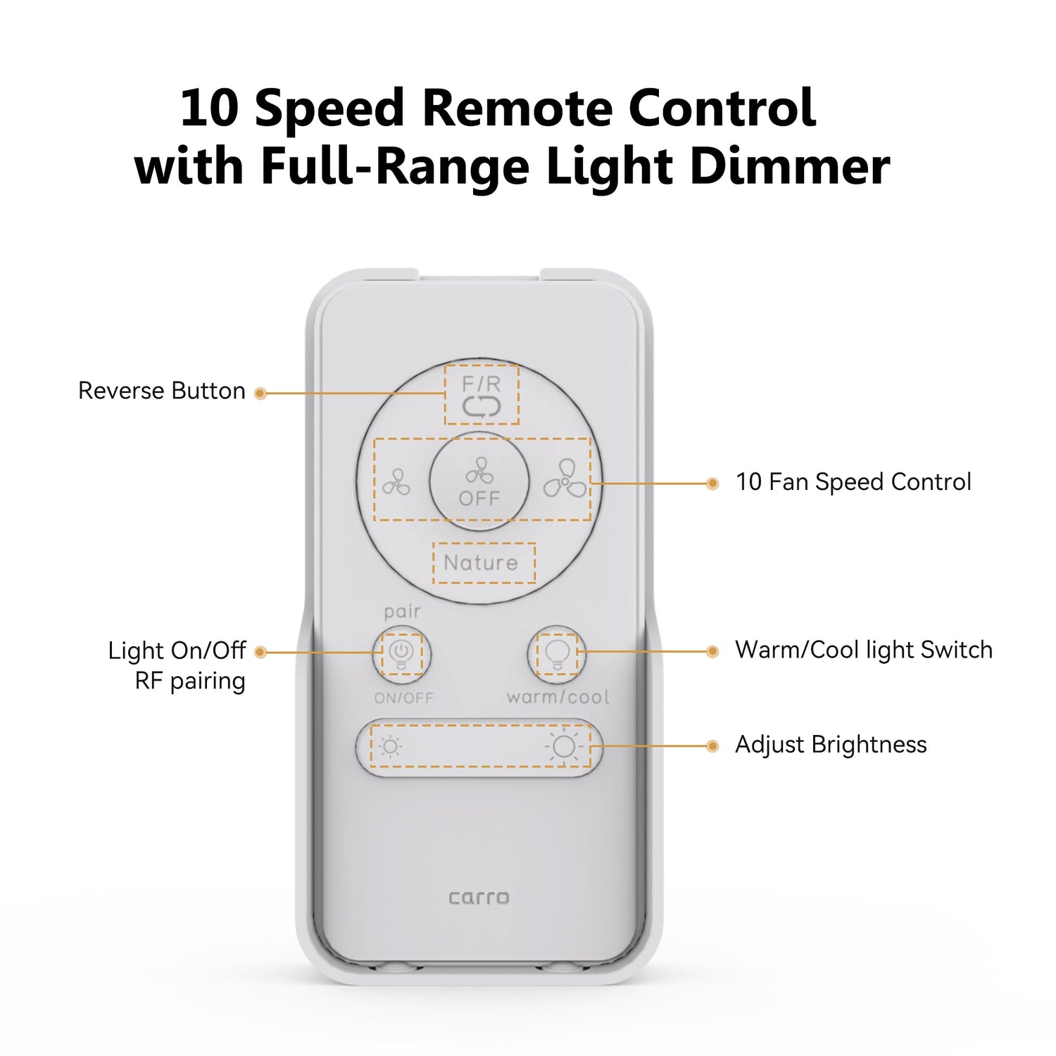 10-speed remote controller for ceiling fan with light 