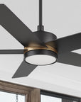 Carro Lakeland 52 inch smart ceiling fan with light, design with black finish, elegant plywood blades and an integrated 4000K LED cool light. 