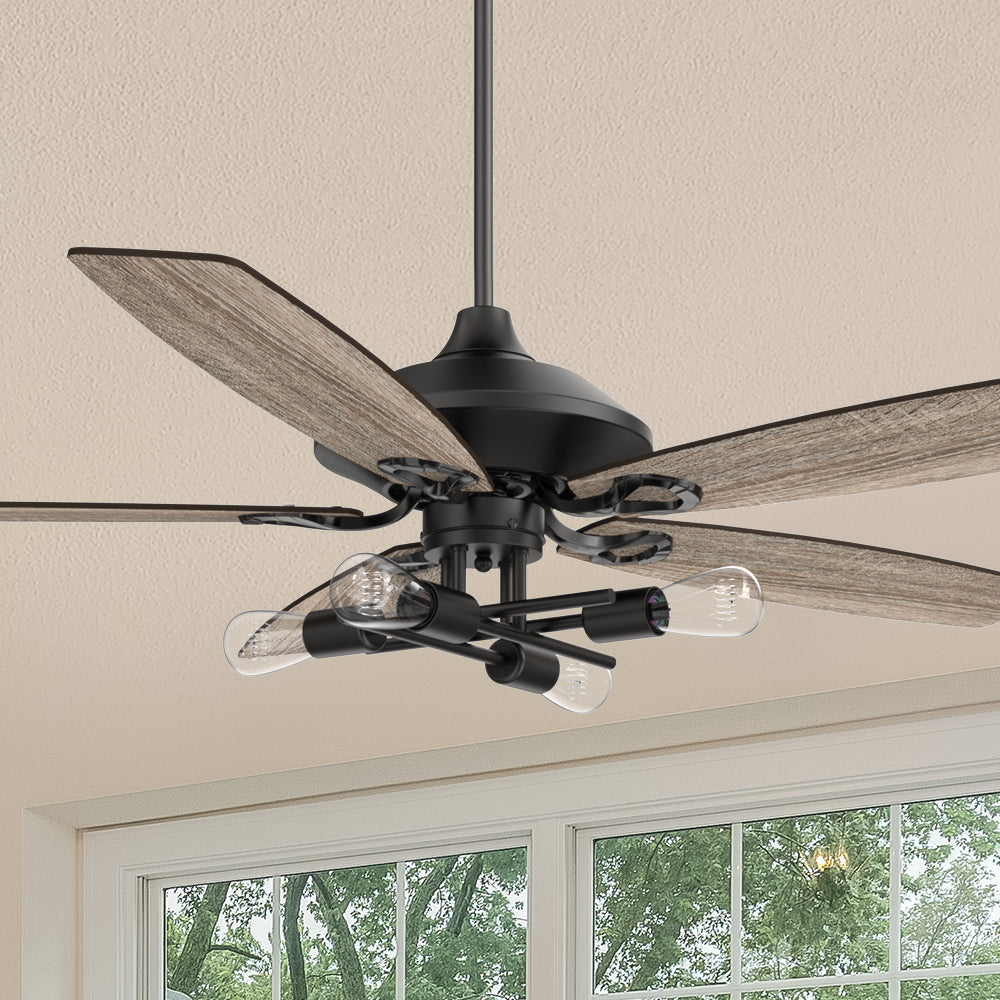 Aero Modern Ceiling Fan With Led Light Kit And Remote 52 Inch