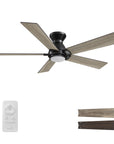 Carro Armoy 52 inch ceiling fan with light design with a wood and dark wood finish, elegant plywood blades and an integrated 4000K LED cool light.