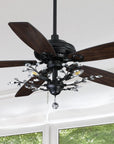 Carro Artemis 52 inch crystal ceiling fan design with black finish, elegant Plywood blades and compatible with LED bulb(Not included).