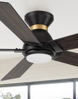Carro Aspen 52 inch flush mount outdoor ceiling fan with light designed with a silent DC motor. 