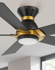 Carro Aspen 52 inch flush mount outdoor ceiling fan with light designed with a silent DC motor. 