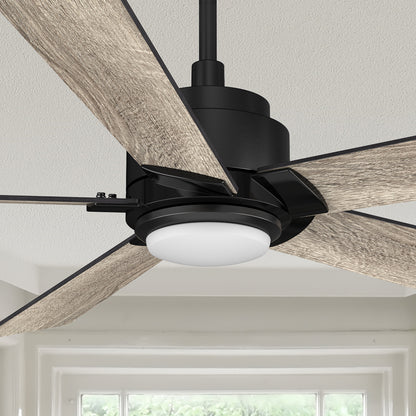 Carro Aspen 56 inch smart ceiling fan with Wood finish, use elegant Plywood blades and has an integrated 4000K LED cool light. 