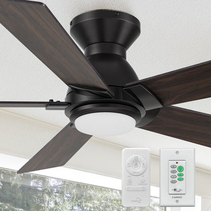 Carro Aspen 48 inch smart ceiling fan with light wood finish, elegant Plywood blades and integrated 4000K LED cool light. 