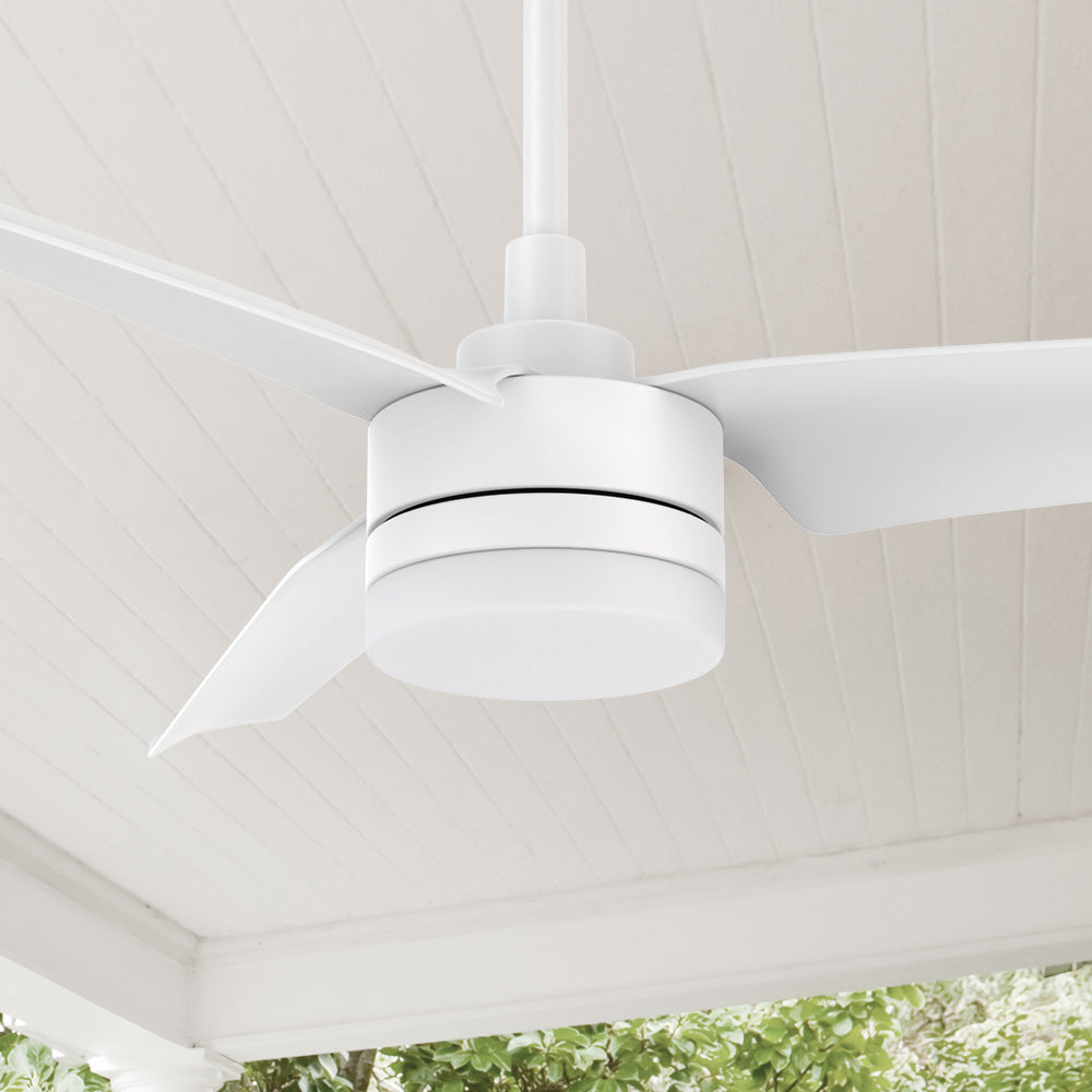 With a downrod, this Attis outdoor ceiling fan with 3 blades can be angled mounted in your patio. 