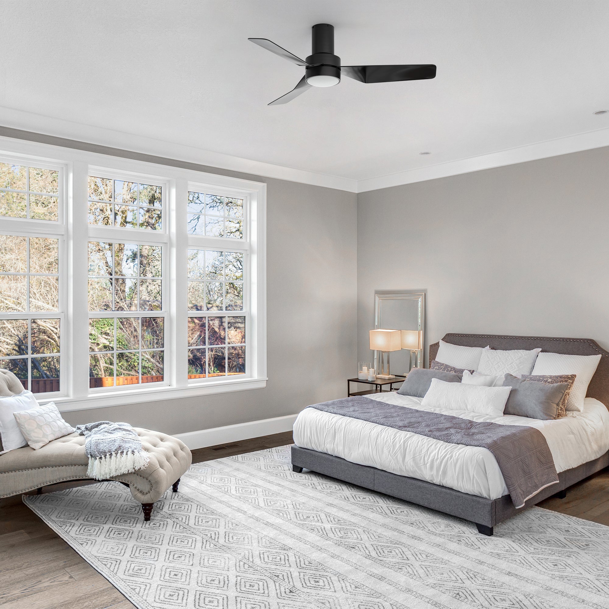 44 inch Smart indoor Ceiling Fan is suitable for decorating bedroom. 