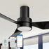 Carro Barnet2 44 inch small flush mount ceiling fan design with Black finish, wall control, remote control and Smart wifi-enable app control by phone. 
