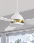 Carro Biscay 48 inch smart outdoor ceiling fan design with White finish, elegant Plywood blades and has an integrated 4000K LED daylight.