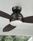  Carro Bretton 48 inch smart outdoor ceiling fan with light designed with dark wood finish, elegant plywood blades and integrated 4000K LED daylight. 