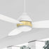 Carro Bretton 48 inch smart outdoor ceiling fan with White finish, elegant Plywood blades and has an integrated 4000K LED cool light. 