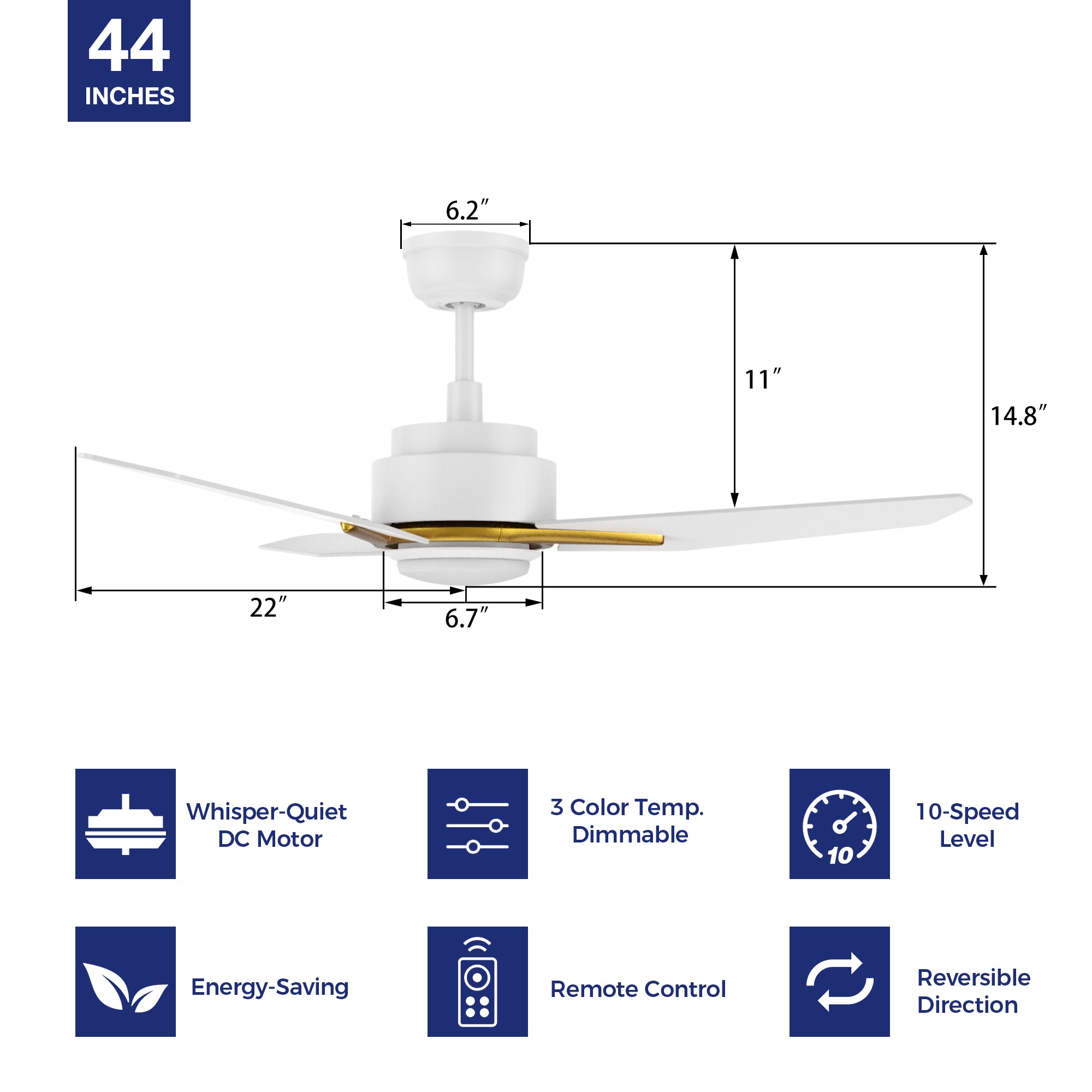 Bryza 44 inch Remote Ceiling Fan with Light Kit