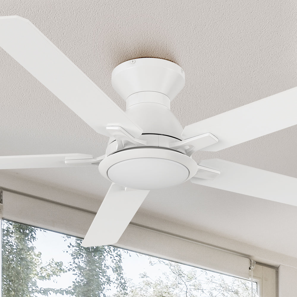 Sophistication, silence, and speed come together to create the revolutionary Byrness 52/60 inches modern ceiling fan. #color_white