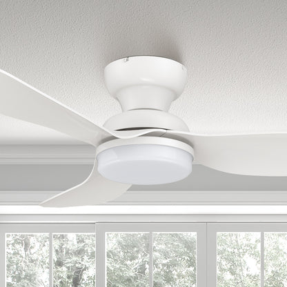 Carro Cerise 45 inch smart ceiling fan designed with White finish, strong ABS blades and integrated 4000K LED daylight. 