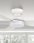  Carro Cerise 45 inch smart ceiling fan designed with White finish, strong ABS blades and integrated 4000K LED daylight.
