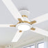 Smafan Essex 52 inch flush mount smart ceiling fans with light design with white and gold finish, use elegant plywood blades, glass shade and has an integrated 4000K LED daylight. 