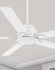 Carro Essex 56 inch smart ceiling fan with white finish, elegant Plywood blades and integrated 4000K LED cool light. 