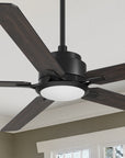 Carro Essex 60 inch smart ceiling fan with dark wood finish, elegant Plywood blades and integrated 4000K LED cool light.