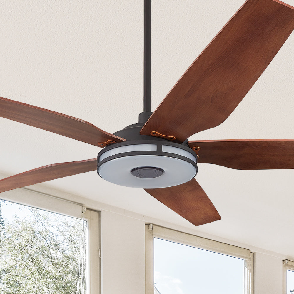 Explorer Outdoor 52" Smart Ceiling Fan with LED Light Kit#color_Wood