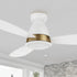 Carro Fayette 52 inch smart ceiling fan with light, flush mount design, white and gold finish, elegant Plywood blades and integrated 4K LED daylight. 