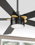Carro Granby 52 inch smart outdoor ceiling fan with light, black and gold finish, elegant plywood blades and has an integrated 4000K LED daylight. 